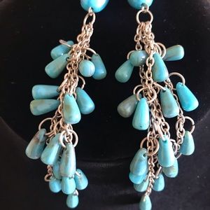 Chandelier earrings.
